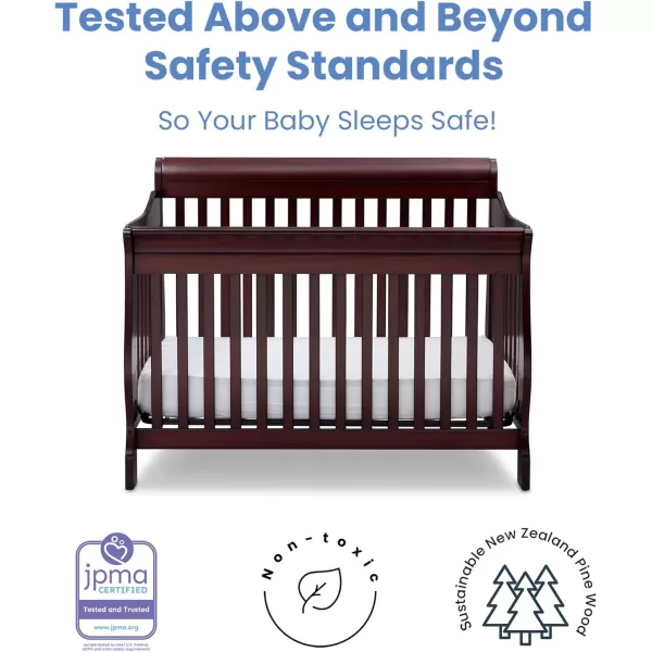 Canton 4-in-1 Convertible Crib - Easy to Assemble, Ebony Black