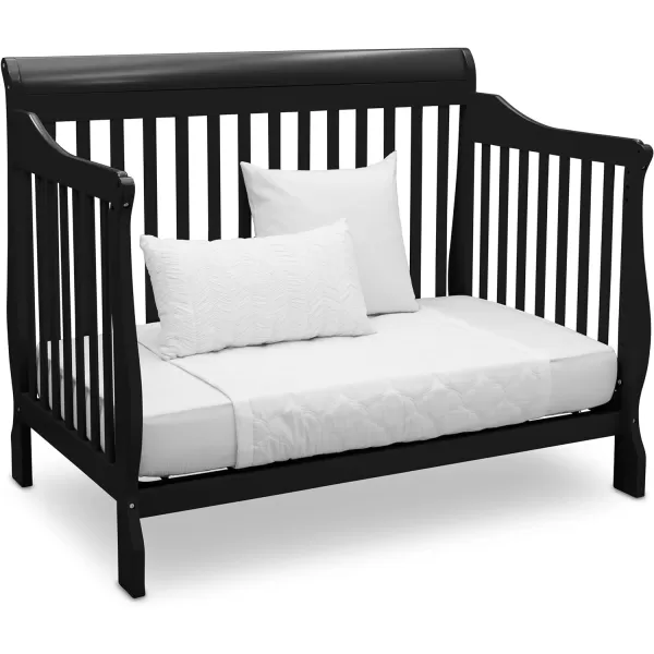 Canton 4-in-1 Convertible Crib - Easy to Assemble, Ebony Black