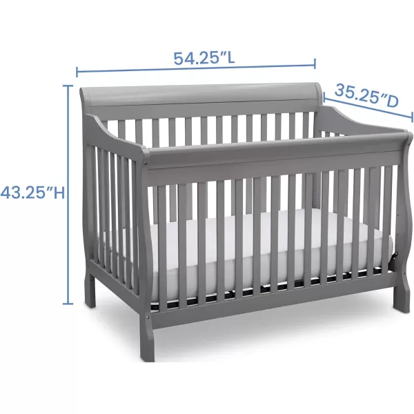 Canton 4-in-1 Convertible Crib - Easy to Assemble, Ebony Black