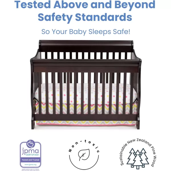 Canton 4-in-1 Convertible Crib - Easy to Assemble, Ebony Black