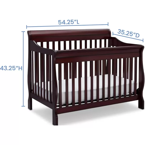 Canton 4-in-1 Convertible Crib - Easy to Assemble, Ebony Black