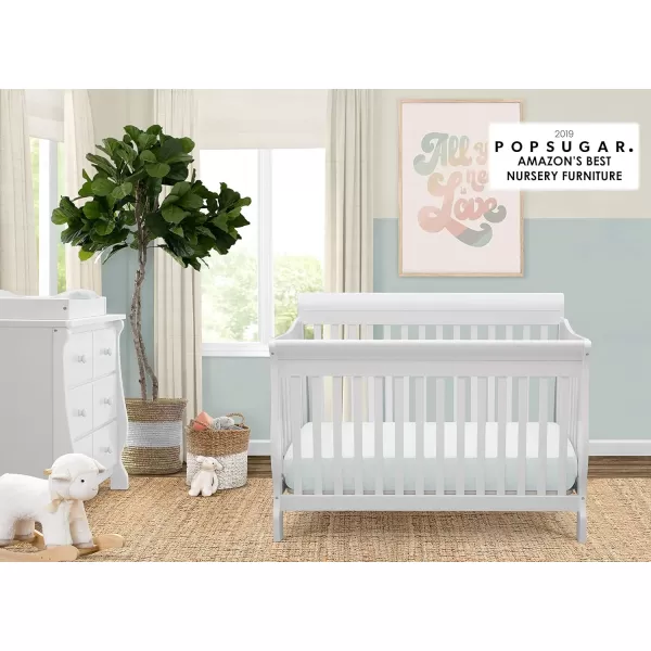 Canton 4-in-1 Convertible Crib - Easy to Assemble, Ebony Black