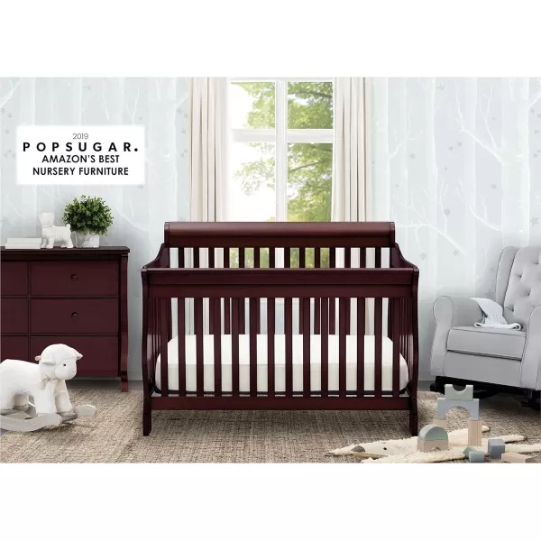 Canton 4-in-1 Convertible Crib - Easy to Assemble, Ebony Black