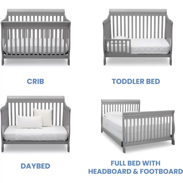Canton 4-in-1 Convertible Crib - Easy to Assemble, Ebony Black