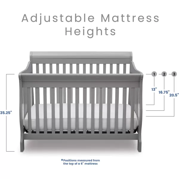 Canton 4-in-1 Convertible Crib - Easy to Assemble, Ebony Black
