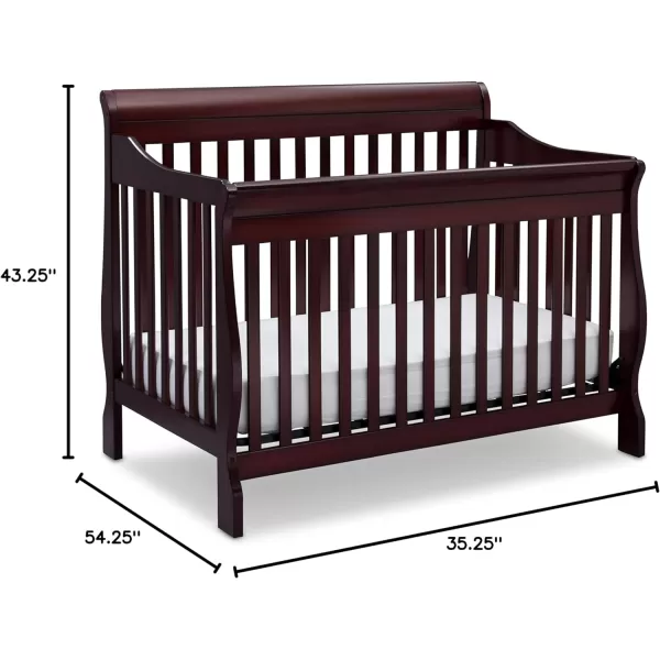 Canton 4-in-1 Convertible Crib - Easy to Assemble, Ebony Black