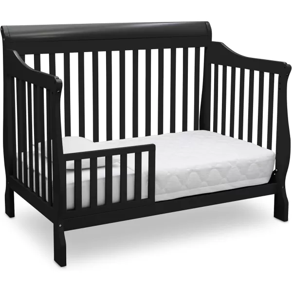 Canton 4-in-1 Convertible Crib - Easy to Assemble, Ebony Black