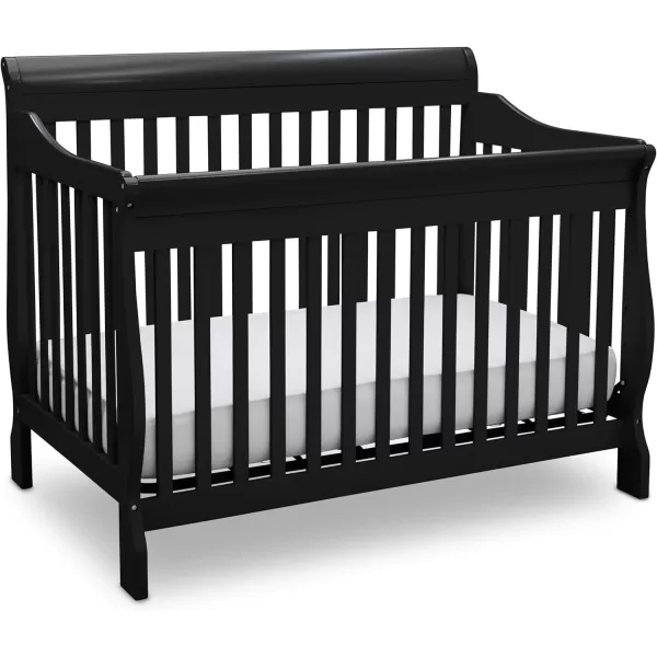 Canton 4-in-1 Convertible Crib - Easy to Assemble, Ebony Black