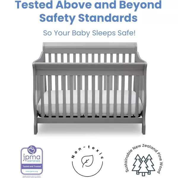 Canton 4-in-1 Convertible Crib - Easy to Assemble, Ebony Black