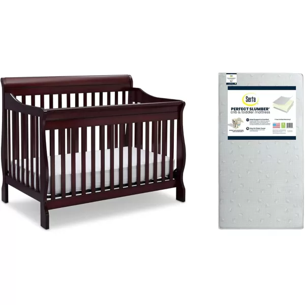 Canton 4-in-1 Convertible Crib - Easy to Assemble, Ebony Black