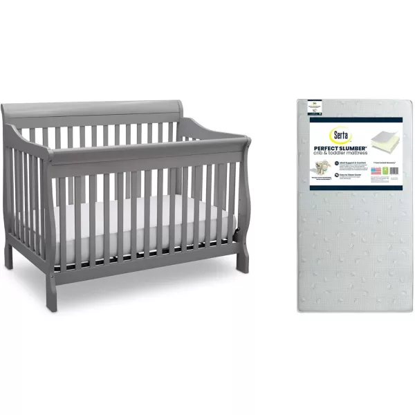 Canton 4-in-1 Convertible Crib - Easy to Assemble, Ebony Black