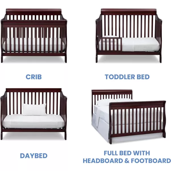 Canton 4-in-1 Convertible Crib - Easy to Assemble, Ebony Black