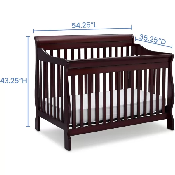 Canton 4-in-1 Convertible Crib - Easy to Assemble, Ebony Black
