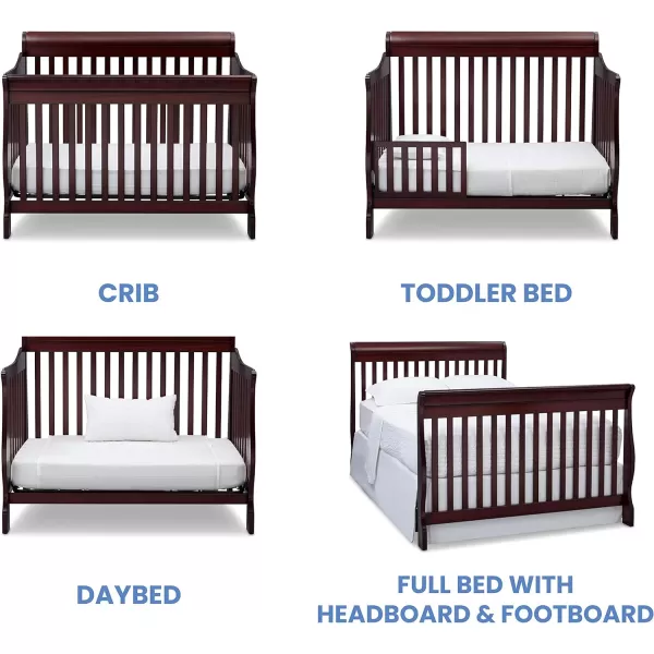 Canton 4-in-1 Convertible Crib - Easy to Assemble, Ebony Black