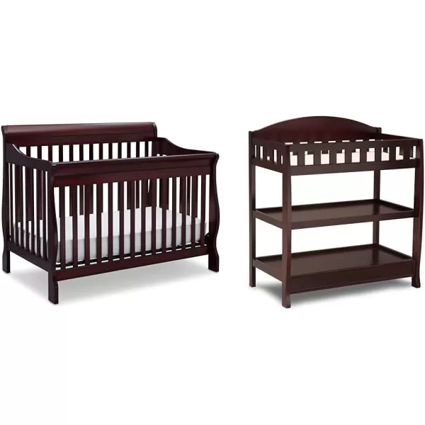 Canton 4-in-1 Convertible Crib - Easy to Assemble, Ebony Black