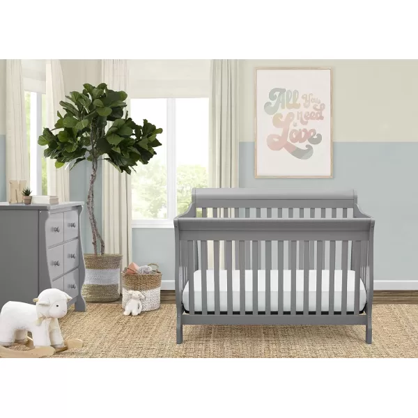 Canton 4-in-1 Convertible Crib - Easy to Assemble, Ebony Black