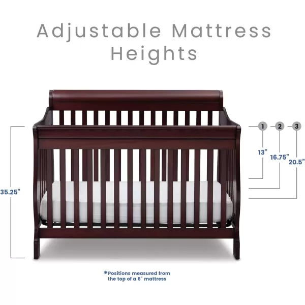 Canton 4-in-1 Convertible Crib - Easy to Assemble, Ebony Black