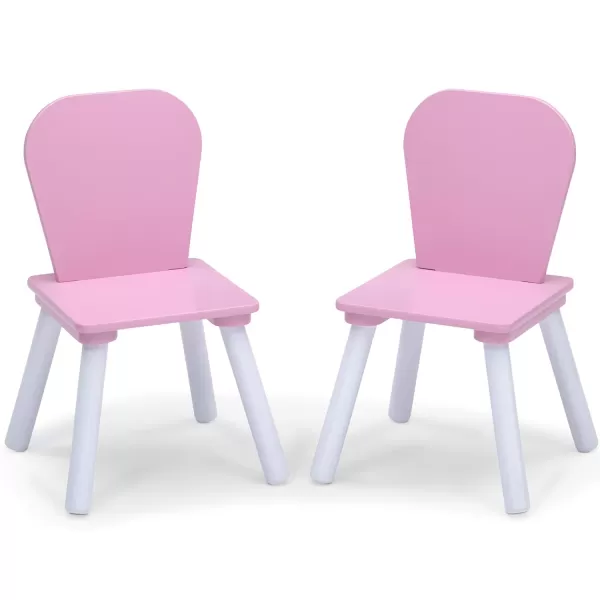 Delta Children 4-Piece Toddler Playroom Set, Pink/White