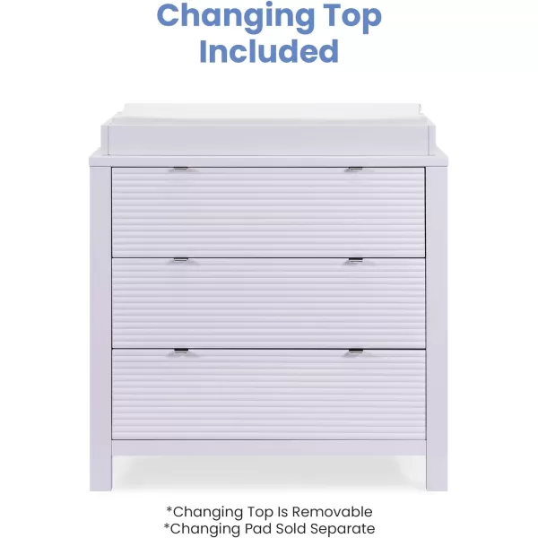 Delta Children Cassie 3 Drawer Dresser with Changing Top and Interlocking Drawers, Midnight Grey