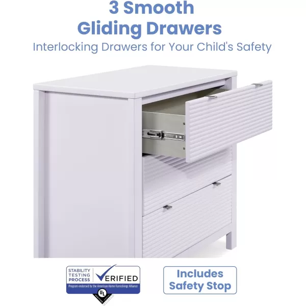 Delta Children Cassie 3 Drawer Dresser with Changing Top and Interlocking Drawers, Midnight Grey