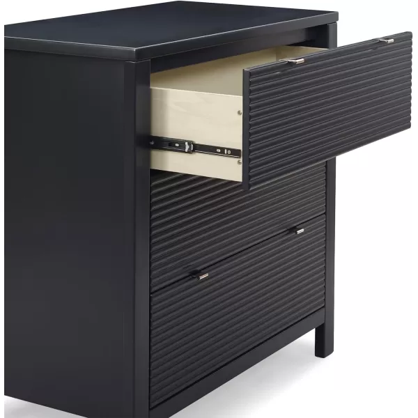 Delta Children Cassie 3 Drawer Dresser with Changing Top and Interlocking Drawers, Midnight Grey