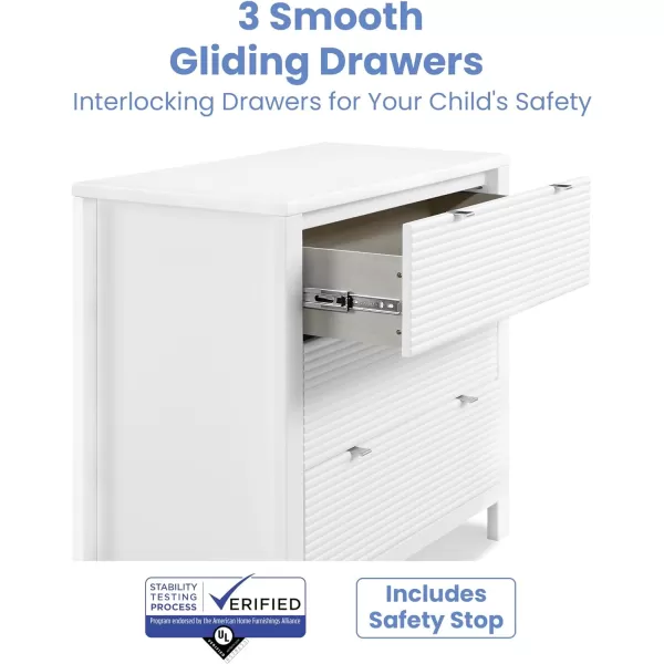Delta Children Cassie 3 Drawer Dresser with Changing Top and Interlocking Drawers, Midnight Grey