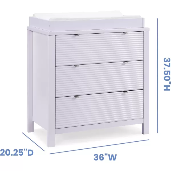 Delta Children Cassie 3 Drawer Dresser with Changing Top and Interlocking Drawers, Midnight Grey