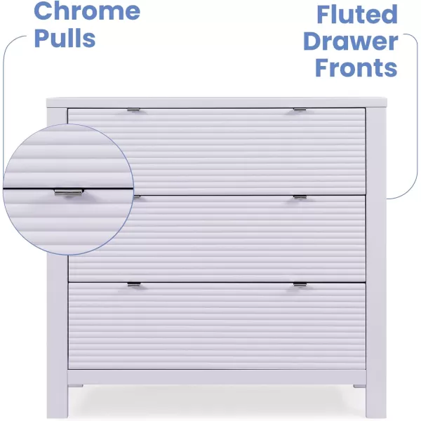 Delta Children Cassie 3 Drawer Dresser with Changing Top and Interlocking Drawers, Midnight Grey