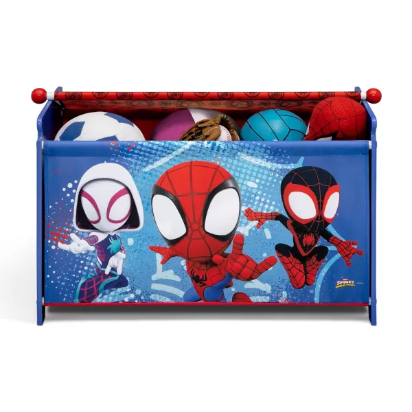 Delta Children - CoComelon Toy Box Toy Box with Retractable Fabric Top, Blue