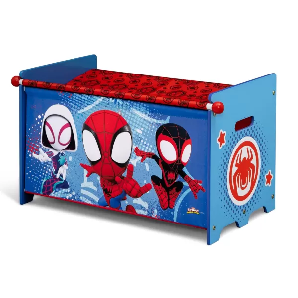 Delta Children - CoComelon Toy Box Toy Box with Retractable Fabric Top, Blue