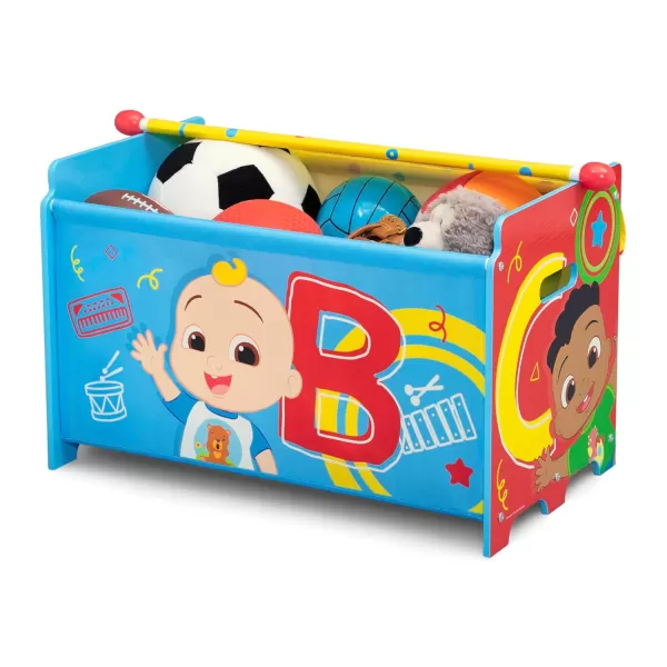 Delta Children - CoComelon Toy Box Toy Box with Retractable Fabric Top, Blue