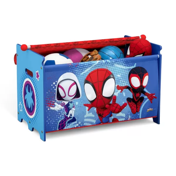 Delta Children - CoComelon Toy Box Toy Box with Retractable Fabric Top, Blue