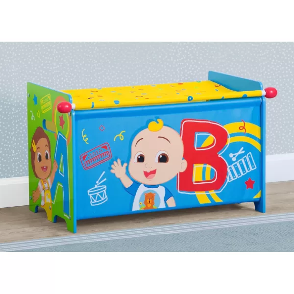 Delta Children - CoComelon Toy Box Toy Box with Retractable Fabric Top, Blue