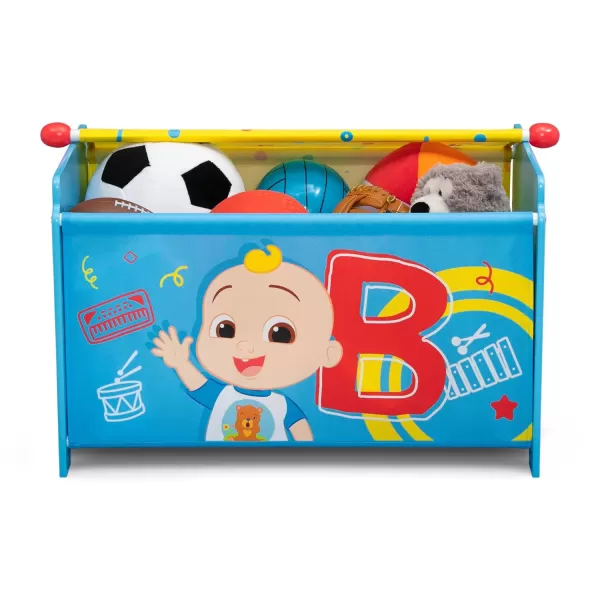 Delta Children - CoComelon Toy Box Toy Box with Retractable Fabric Top, Blue