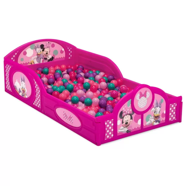 Delta Children - Disney Minnie Mouse 5-Piece Toddler Room-in-a-Box Bedroom Set – Includes Sleep and Play Toddler Bed, Table, 2 Chairs and Toy Box, Pink