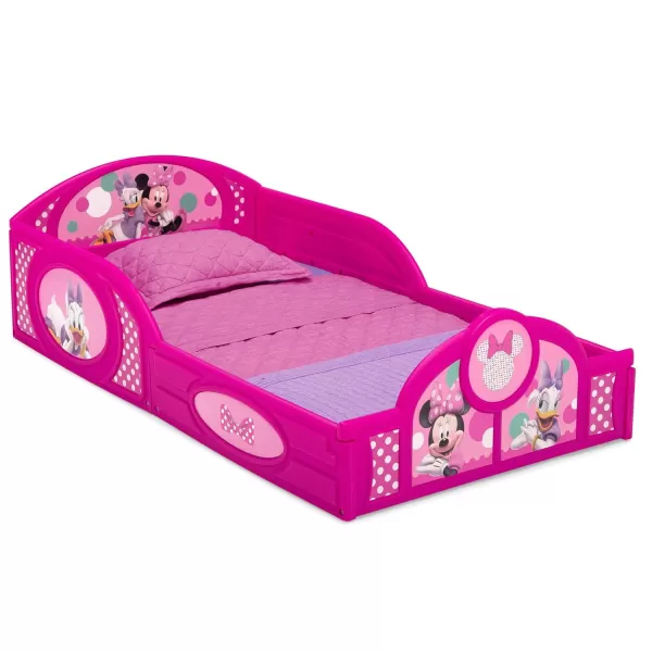 Delta Children - Disney Minnie Mouse 5-Piece Toddler Room-in-a-Box Bedroom Set – Includes Sleep and Play Toddler Bed, Table, 2 Chairs and Toy Box, Pink