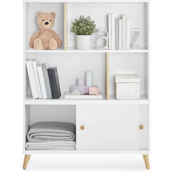 Delta Children Essex Bookcase - Greenguard Gold Certified, Bianca White/Natural
