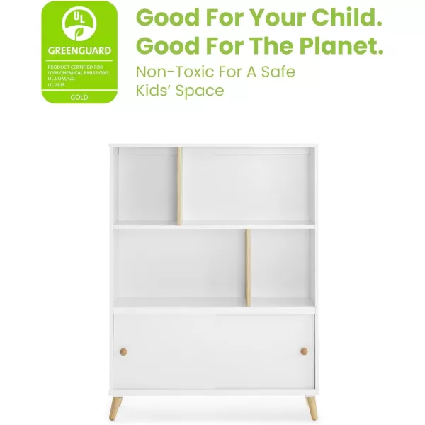 Delta Children Essex Bookcase - Greenguard Gold Certified, Bianca White/Natural