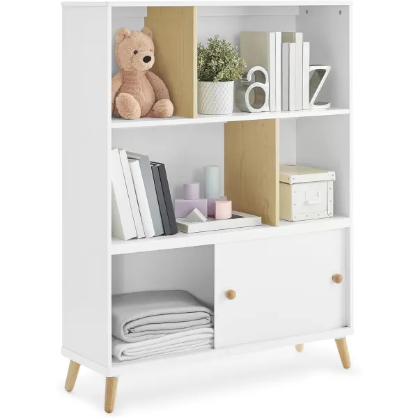 Delta Children Essex Bookcase - Greenguard Gold Certified, Bianca White/Natural