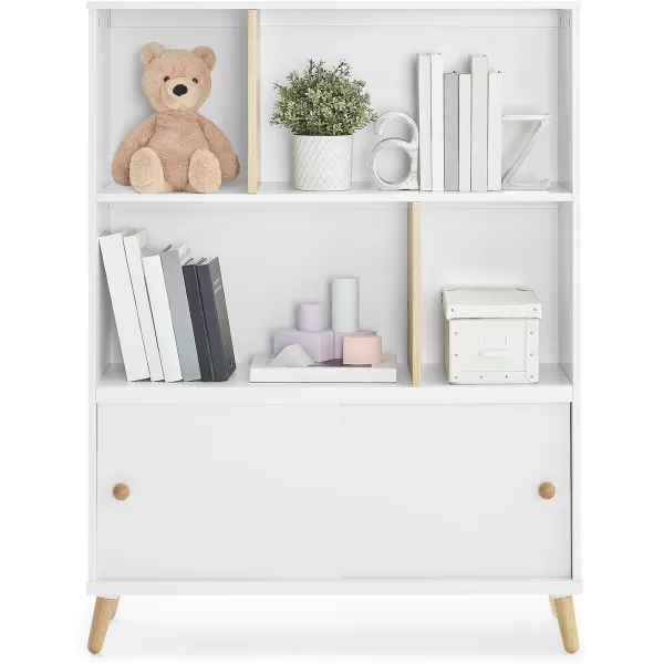 Delta Children Essex Bookcase - Greenguard Gold Certified, Bianca White/Natural
