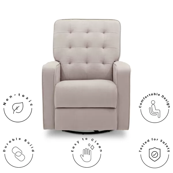 Delta Children Gavin Recliner Glider Swivel Chair Featuring LiveSmart Fabric by Culp - Stain-Resistant, Repels Moisture, Kid &amp; Pet-Friendly Fabric, Linen