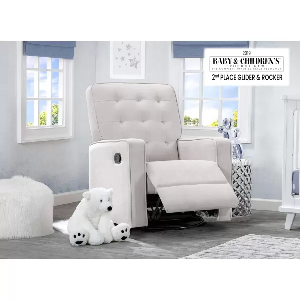 Delta Children Gavin Recliner Glider Swivel Chair Featuring LiveSmart Fabric by Culp - Stain-Resistant, Repels Moisture, Kid &amp; Pet-Friendly Fabric, Linen