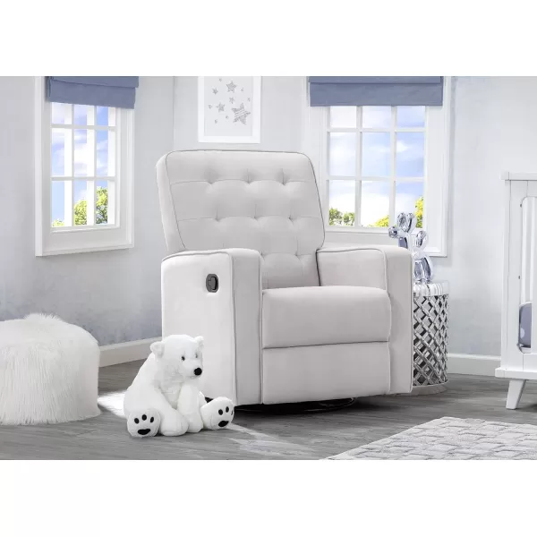 Delta Children Gavin Recliner Glider Swivel Chair Featuring LiveSmart Fabric by Culp - Stain-Resistant, Repels Moisture, Kid &amp; Pet-Friendly Fabric, Linen