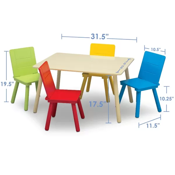 Delta Children Kids Table and Chair Set , Natural/Primary