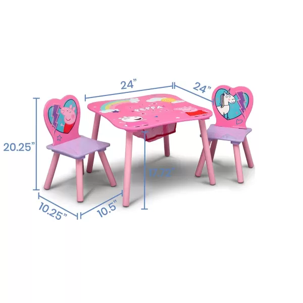 Delta Children Kids Table and Chair Set with Storage  - Ideal for Arts &amp; Crafts, Snack Time, Homeschooling, Homework &amp; More, Peppa Pig