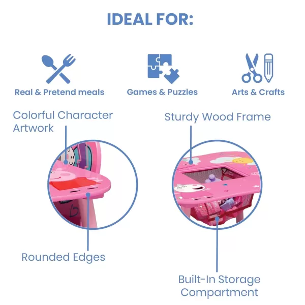 Delta Children Kids Table and Chair Set with Storage  - Ideal for Arts &amp; Crafts, Snack Time, Homeschooling, Homework &amp; More, Peppa Pig