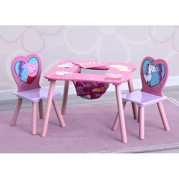 Delta Children Kids Table and Chair Set with Storage  - Ideal for Arts &amp; Crafts, Snack Time, Homeschooling, Homework &amp; More, Peppa Pig