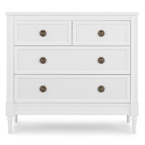 Delta Children Madeline 4 Drawer Dresser with Changing Top and Interlocking Drawers - Greenguard Gold Certified, Bianca White