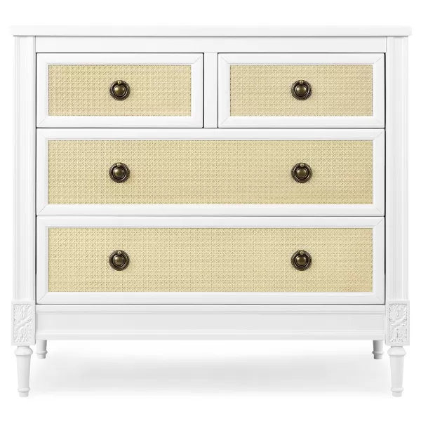 Delta Children Madeline 4 Drawer Dresser with Changing Top and Interlocking Drawers - Greenguard Gold Certified, Bianca White
