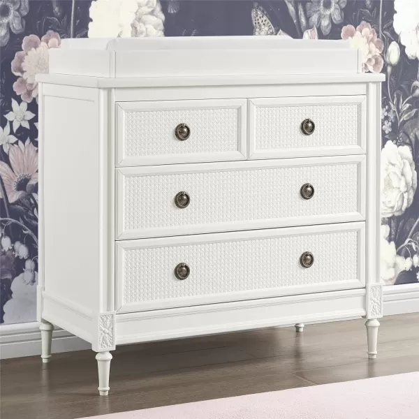 Delta Children Madeline 4 Drawer Dresser with Changing Top and Interlocking Drawers - Greenguard Gold Certified, Bianca White